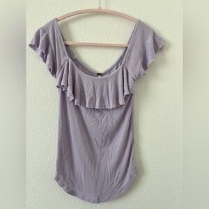 Free People Lilac‎ Ruffle Blouse